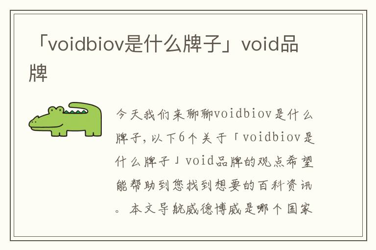 「voidbiov是什么牌子」void品牌